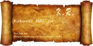 Kokovai Róza névjegykártya
